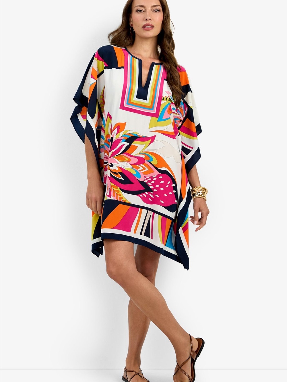 Trina Turk Theodora Caftan Dress | ColorSwirl Floral | Size Medium/Large